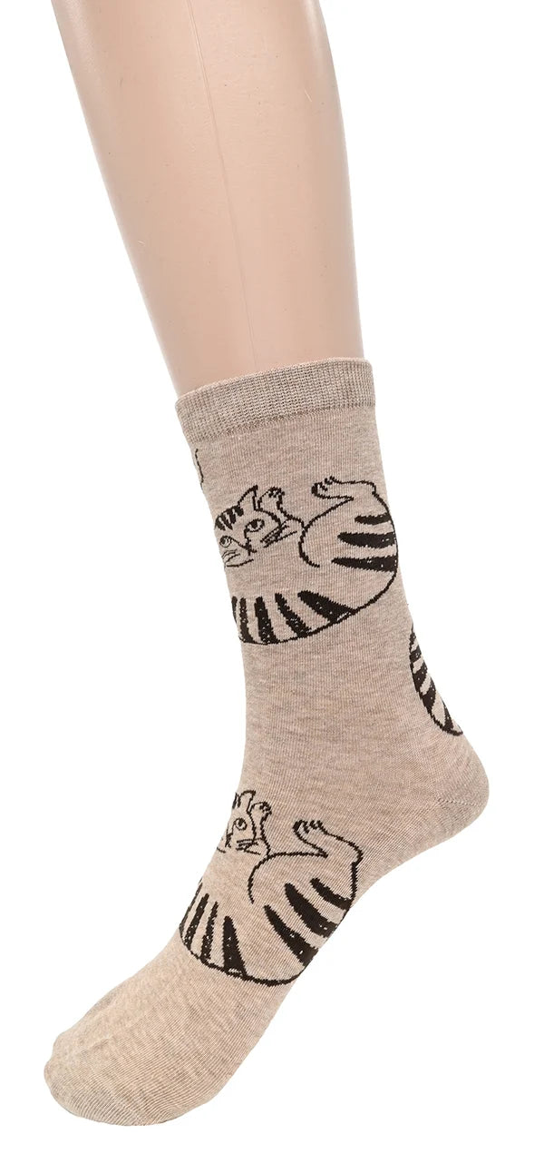 Chaussettes avec motif chat - Confortables et respirants en coton mélangé