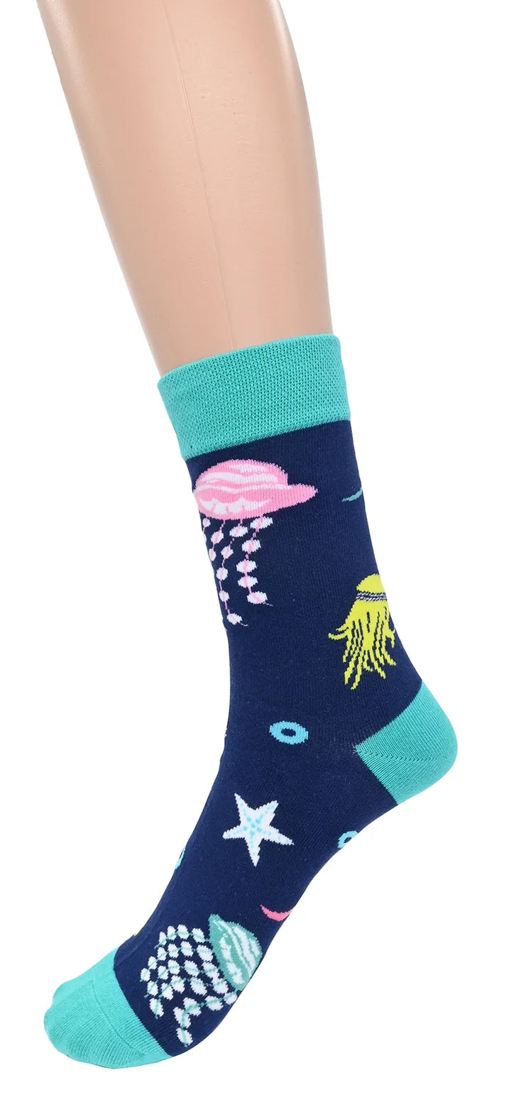 Chaussettes motif méduse - Mélange de coton