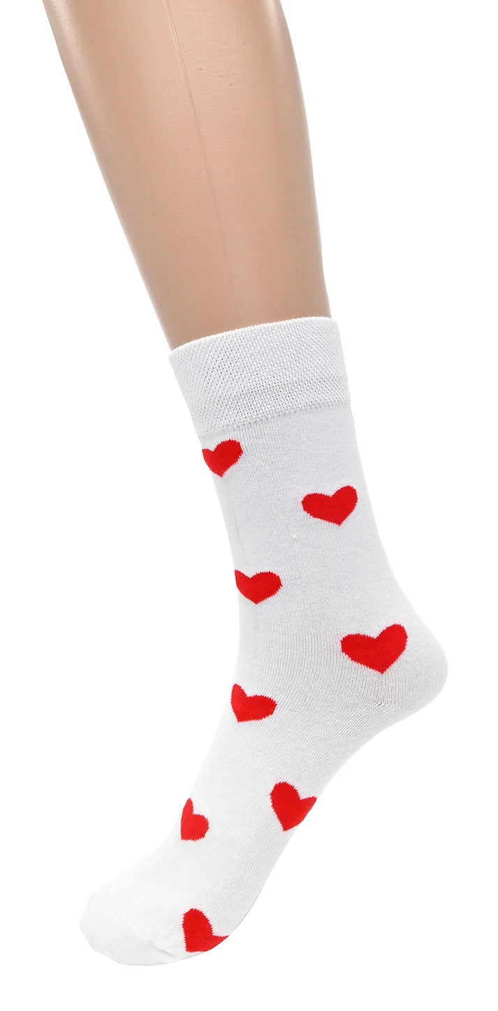 Chaussettes motif cœur - Mélange de coton