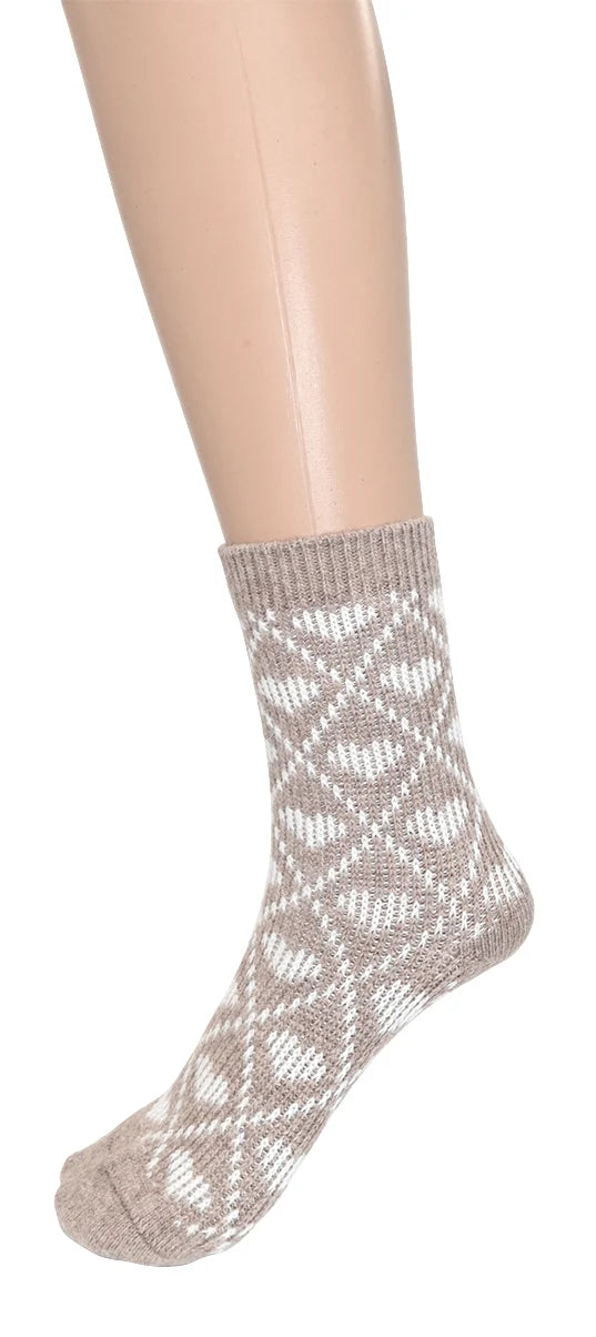 Chaussettes hautes - Motif cœurs géométriques