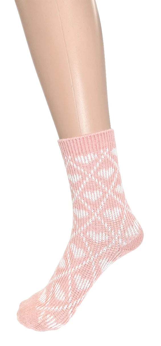 Chaussettes hautes - Motif cœurs géométriques