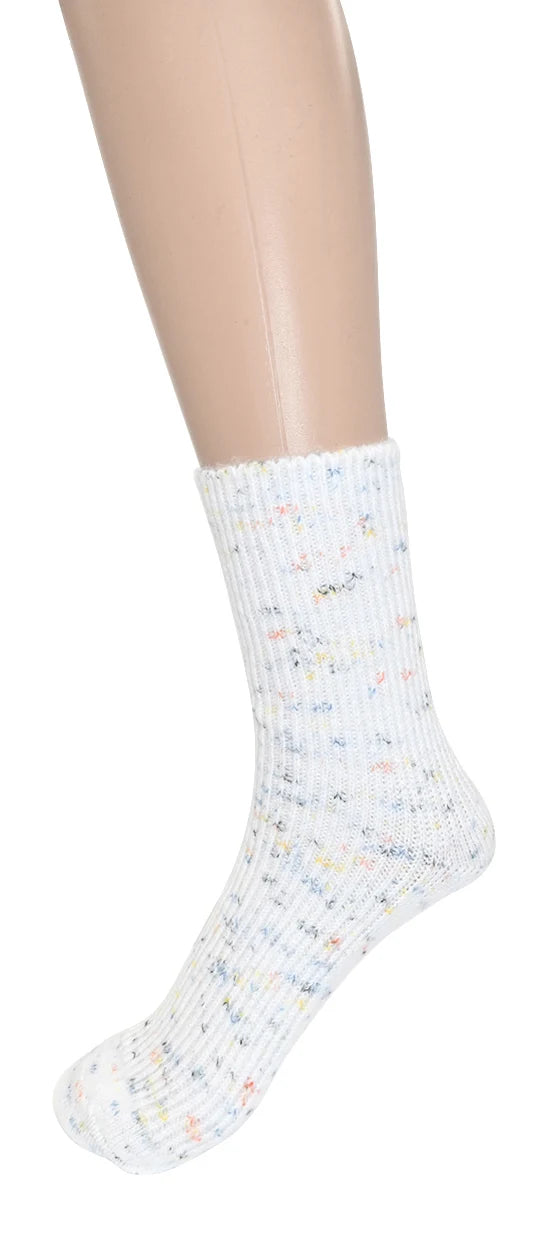 Chaussettes motif moucheté multicolore - Bas en maille côtelée douce