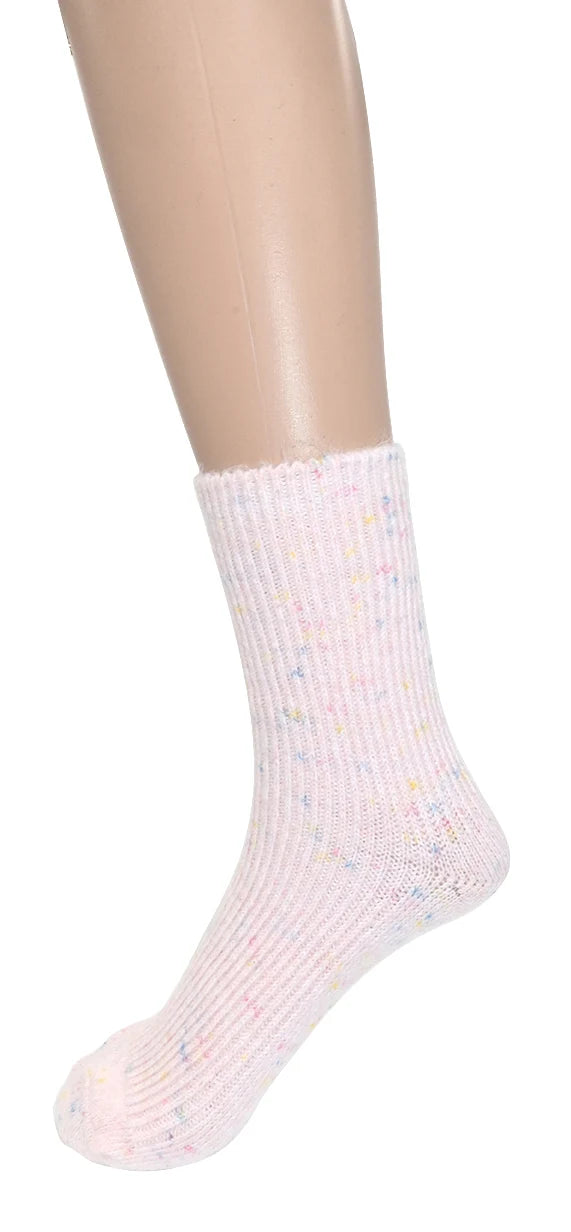 Chaussettes motif moucheté multicolore - Bas en maille côtelée douce