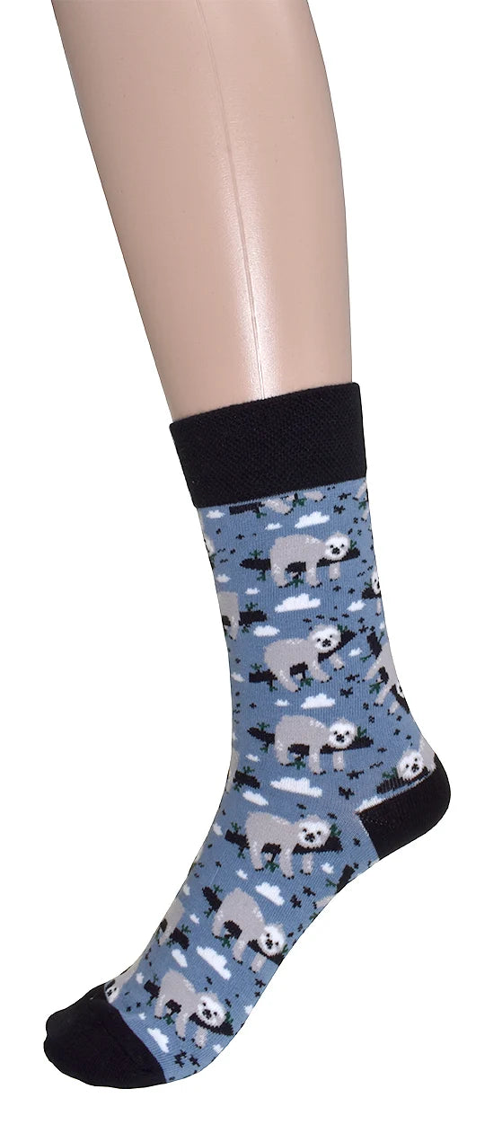 Chaussettes à motifs de paresseux - En coton mélangé