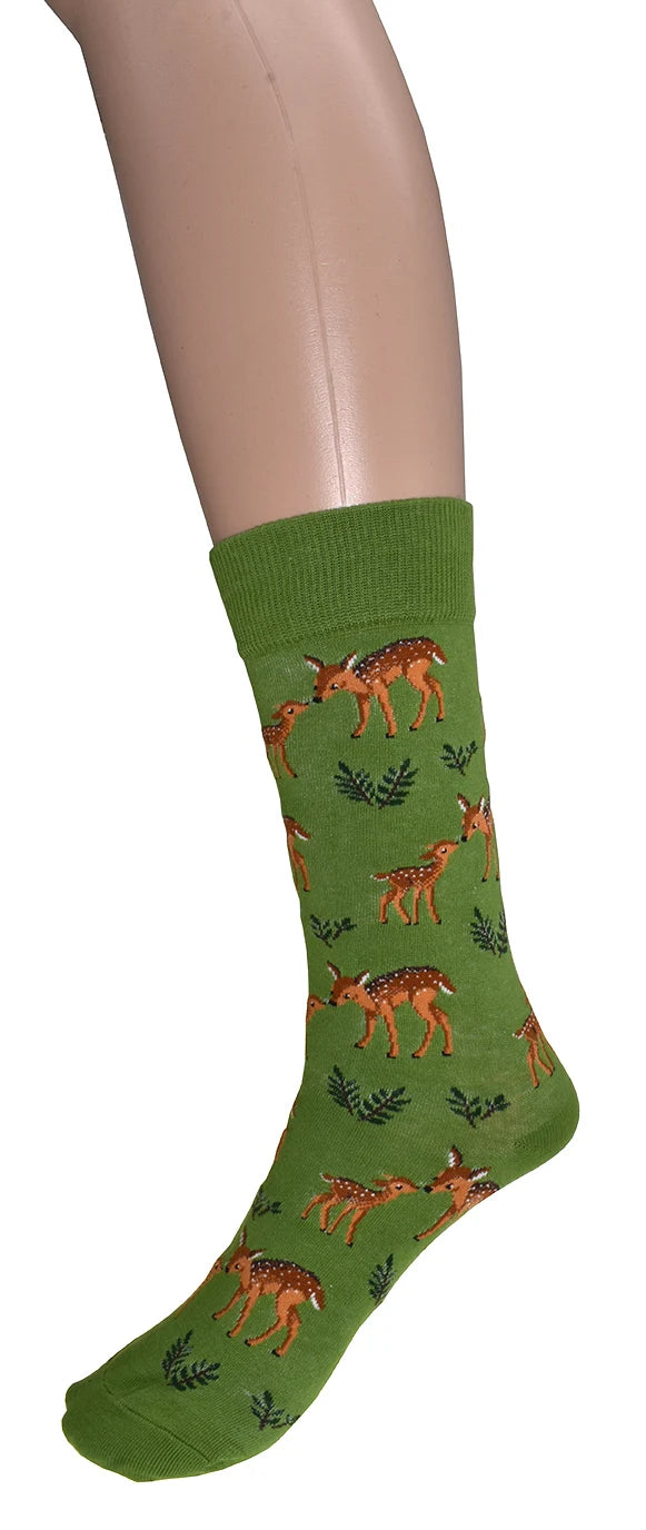 Chaussettes à motif de biches - En coton mélangé