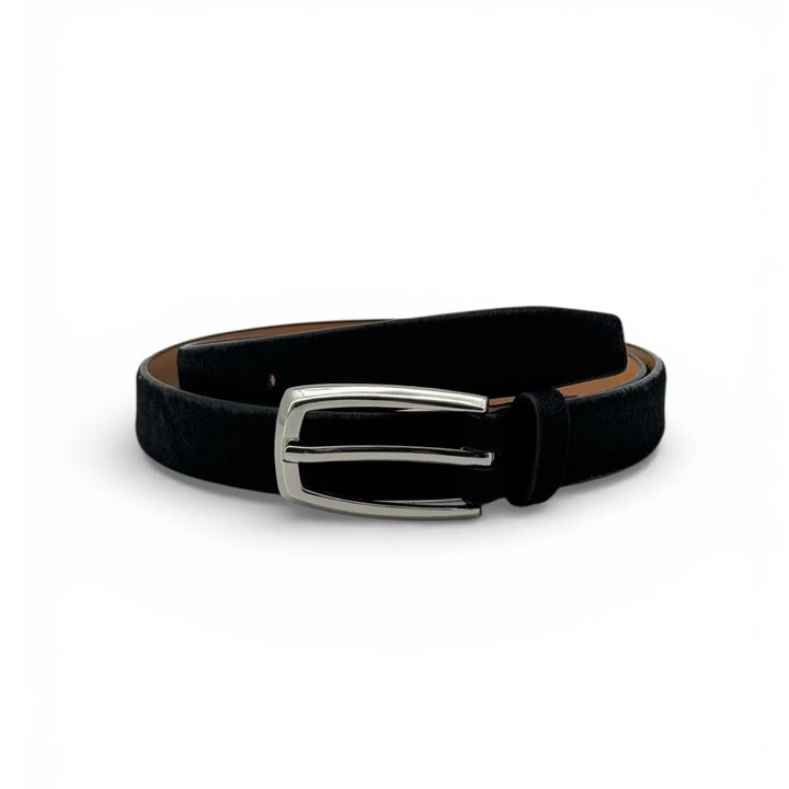 Ceinture en cuir véritable Sona - À boucle rectangulaire argentée