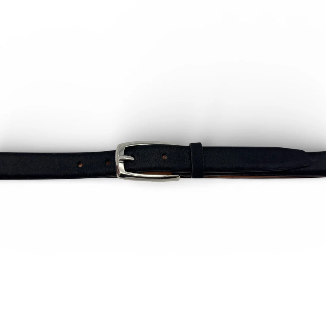 Ceinture en cuir véritable Sona - À boucle rectangulaire argentée