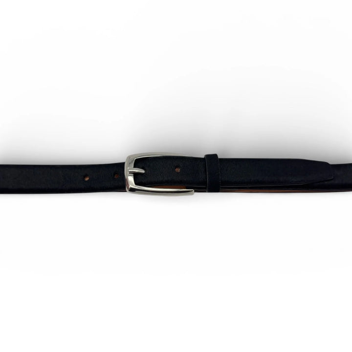 Ceinture en cuir véritable Sona - À boucle rectangulaire argentée