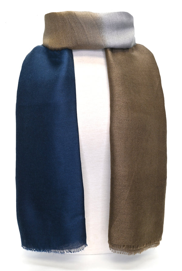Écharpe dégradée en viscose et laine - Foulard enveloppant