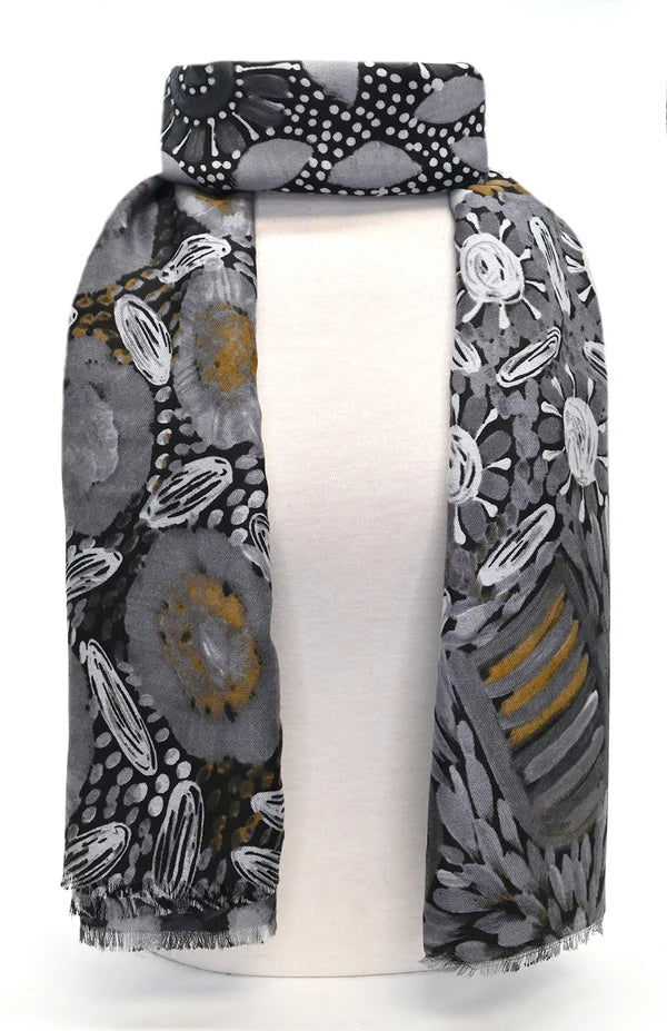 Écharpe à motif abstrait - Doux en viscose et laine