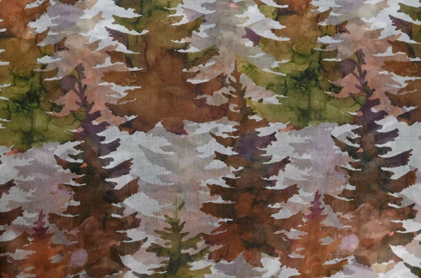 Écharpe imprimée forêt de pins - Léger et doux en viscose