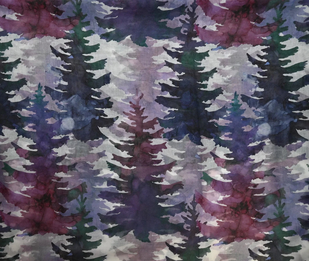 Écharpe imprimée forêt de pins - Léger et doux en viscose