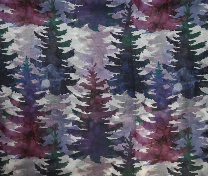 Écharpe imprimée forêt de pins - Léger et doux en viscose