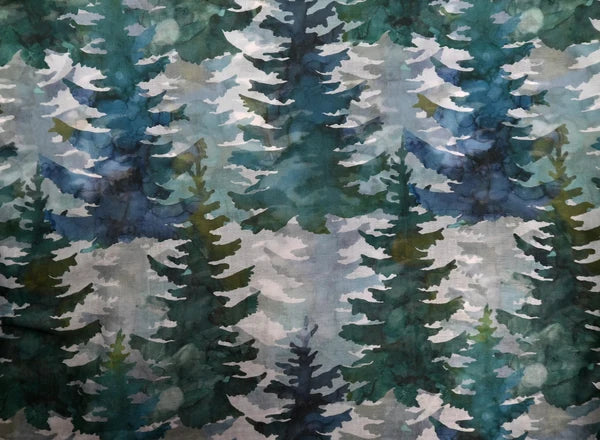 Écharpe imprimée forêt de pins - Léger et doux en viscose