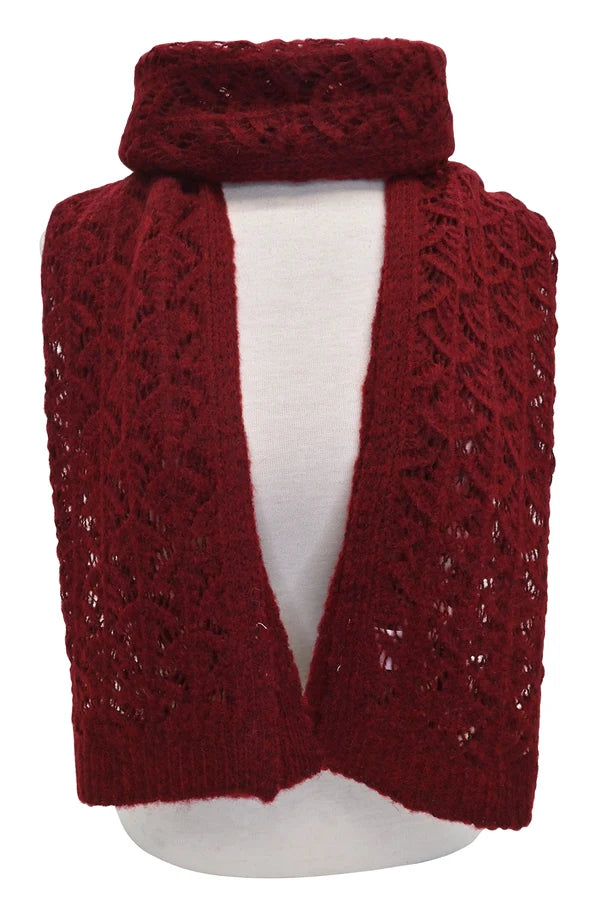 Écharpe tricotée - Foulard enveloppant doux en laine mélangée
