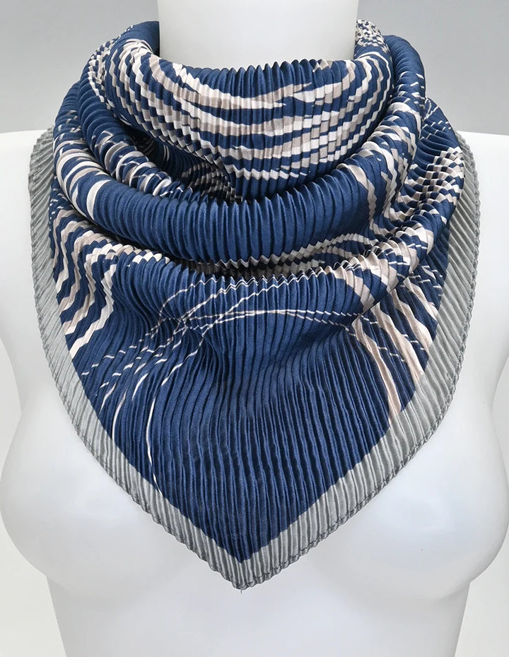 Foulard carré plissé motif cercles - Accessoire polyvalent