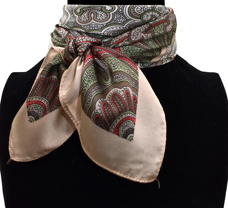 Foulard carré motif mandala - Au toucher soie