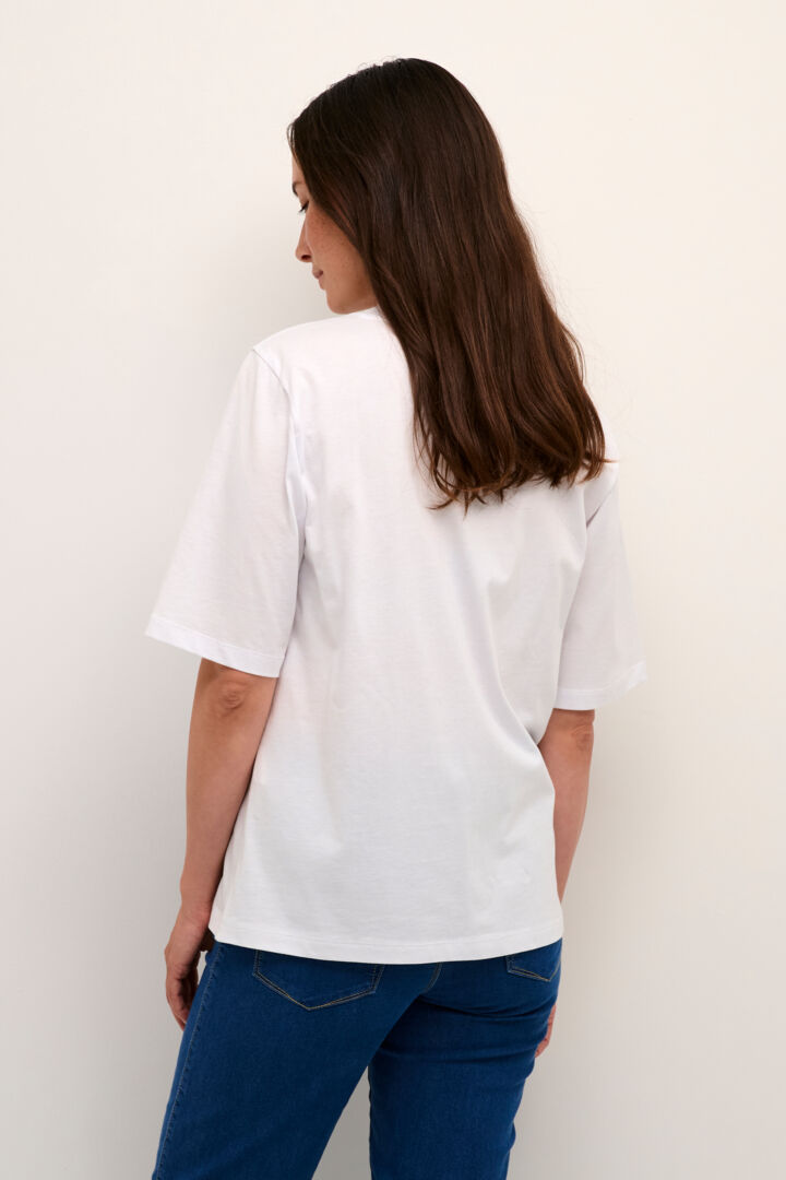 T-shirt à impression en coton blanc