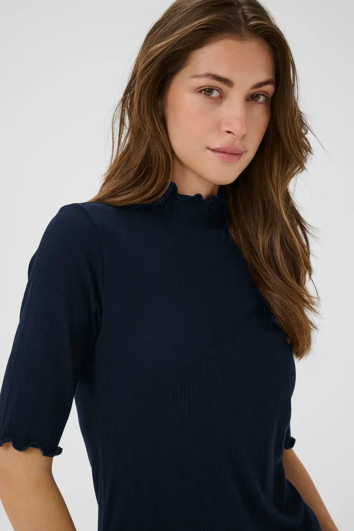 T-shirt avec rebords ondulés Ribba