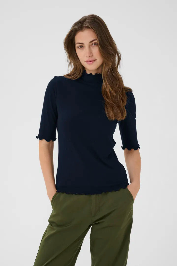 T-shirt avec rebords ondulés Ribba