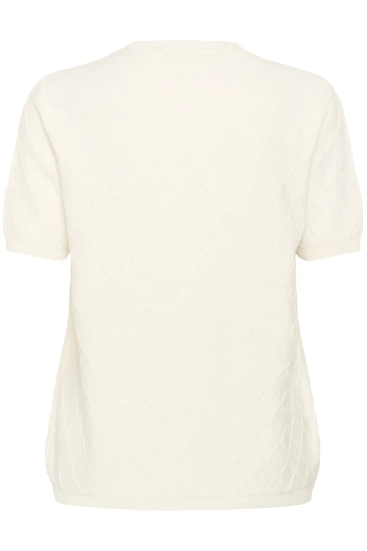 T-shirt doux avec losanges brodés Hanis