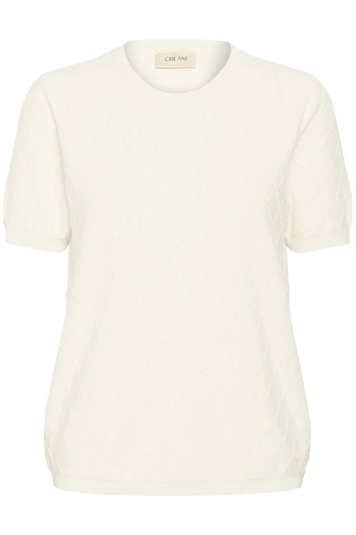 T-shirt doux avec losanges brodés Hanis