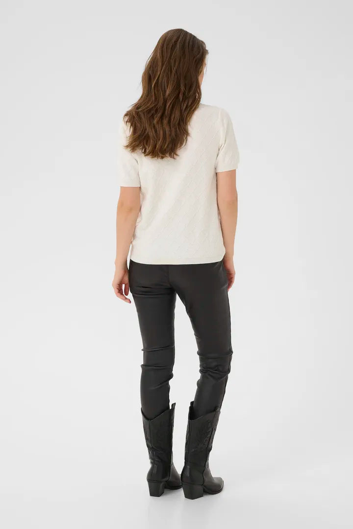 T-shirt doux avec losanges brodés Hanis