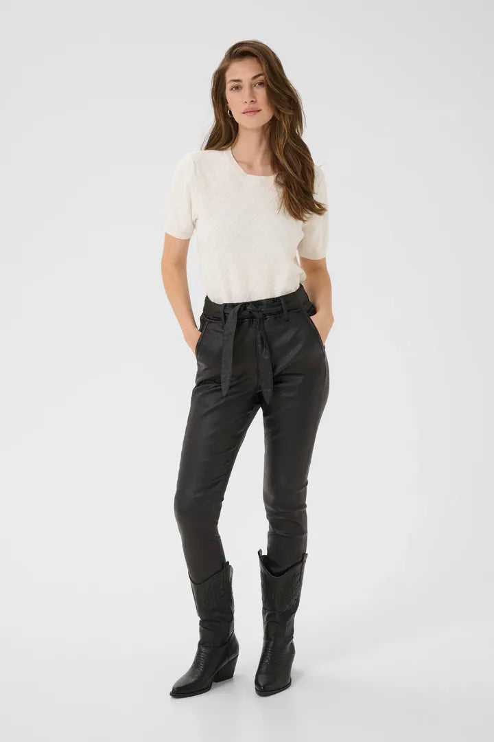 T-shirt doux avec losanges brodés Hanis