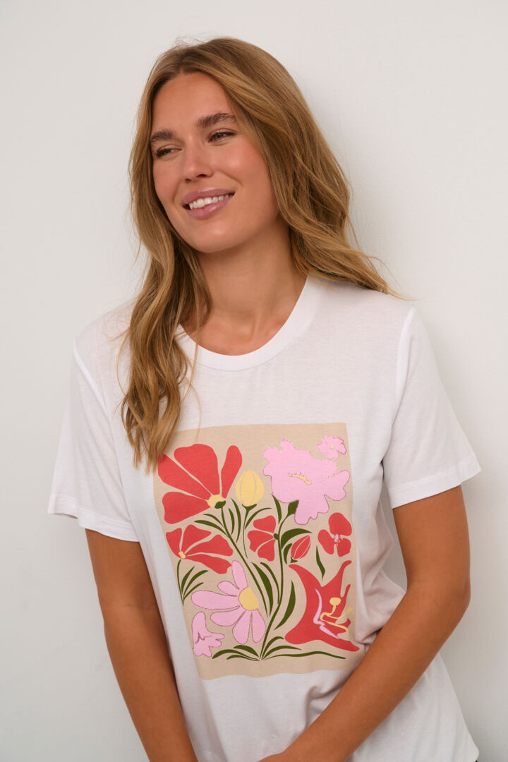 T-shirt imprimé à fleurs seventies