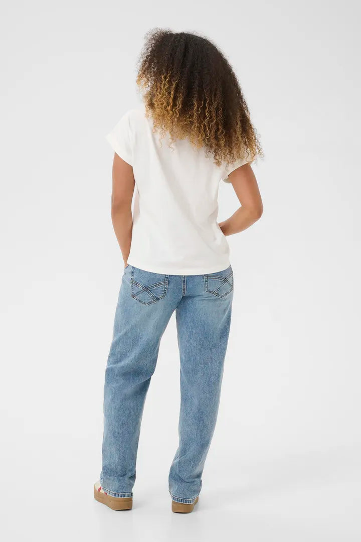 T-shirt imprimé noir et blanc avec accents colorés Mias