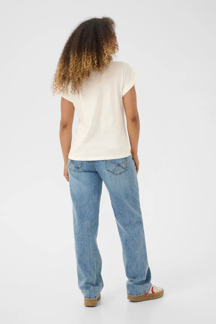 T-shirt imprimé noir et blanc avec accents colorés Mias