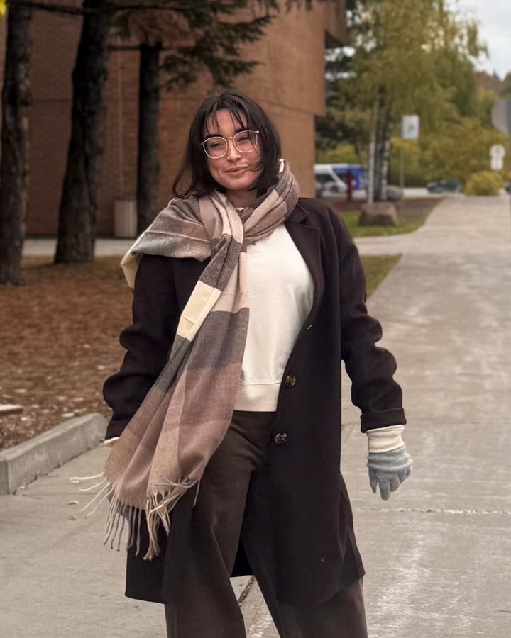 Foulard à carreaux large