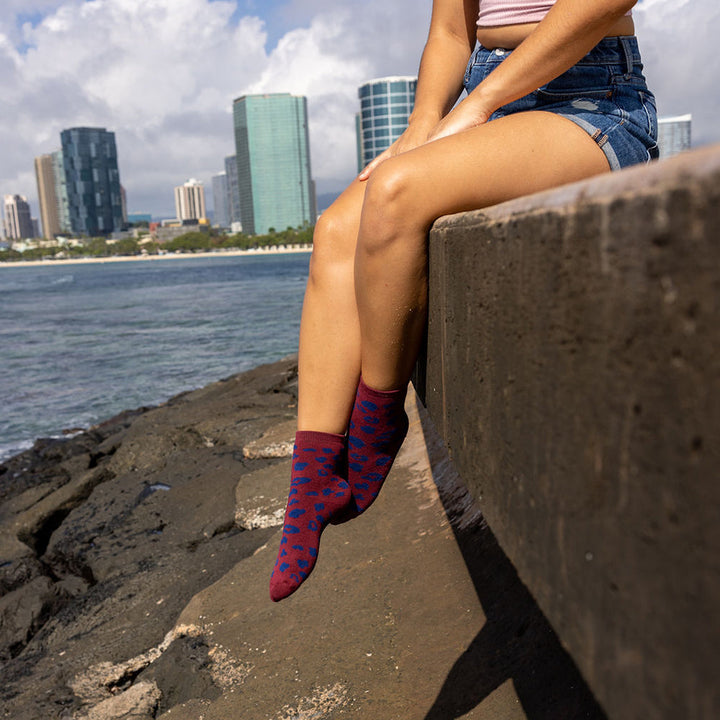 Chaussettes en coton mélangé imprimé léopard
