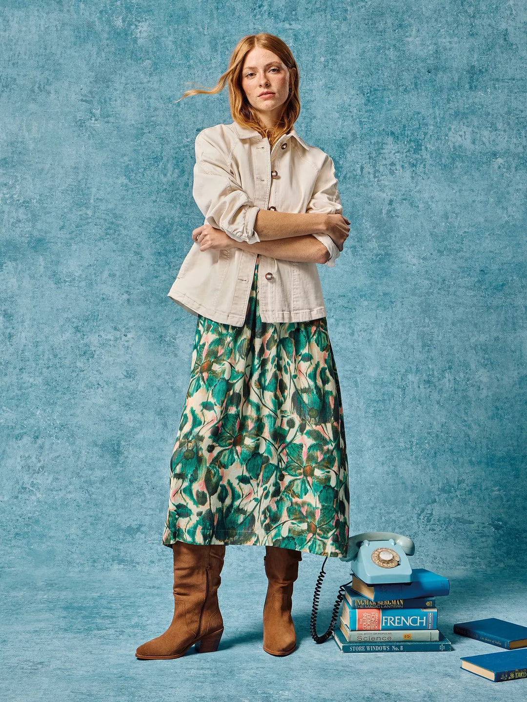 Veste en jean avec des poches circulaires Eden