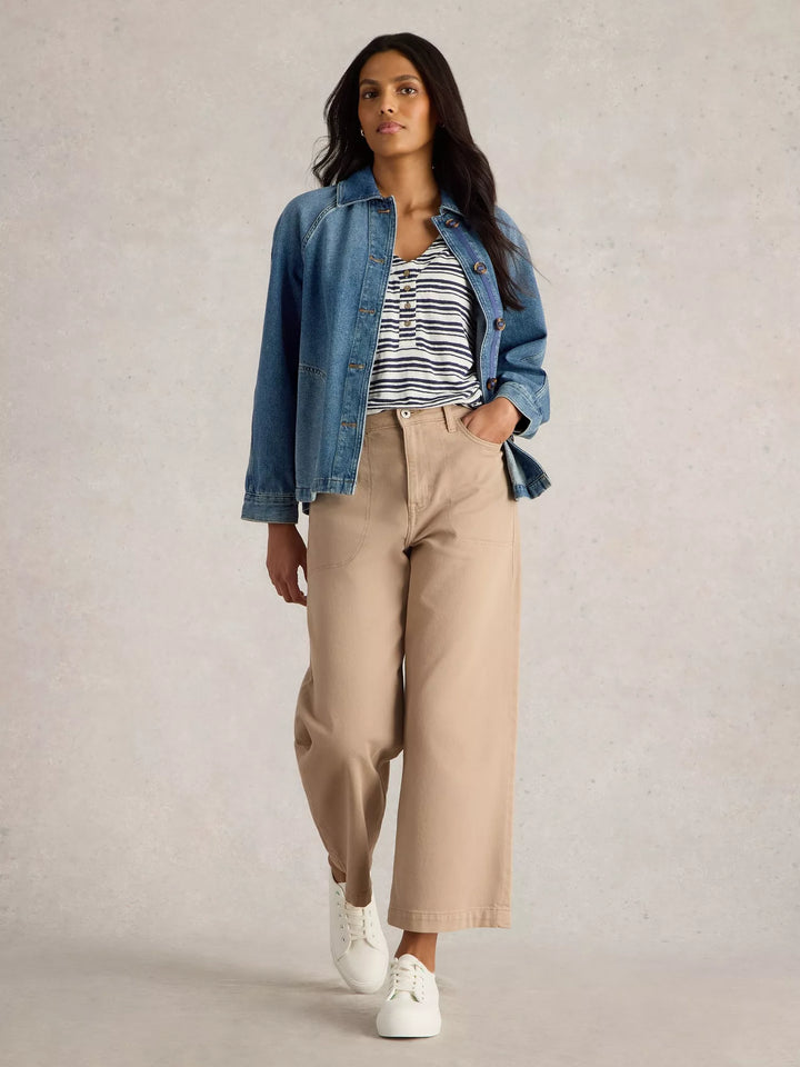 Veste en jean avec des poches circulaires Eden