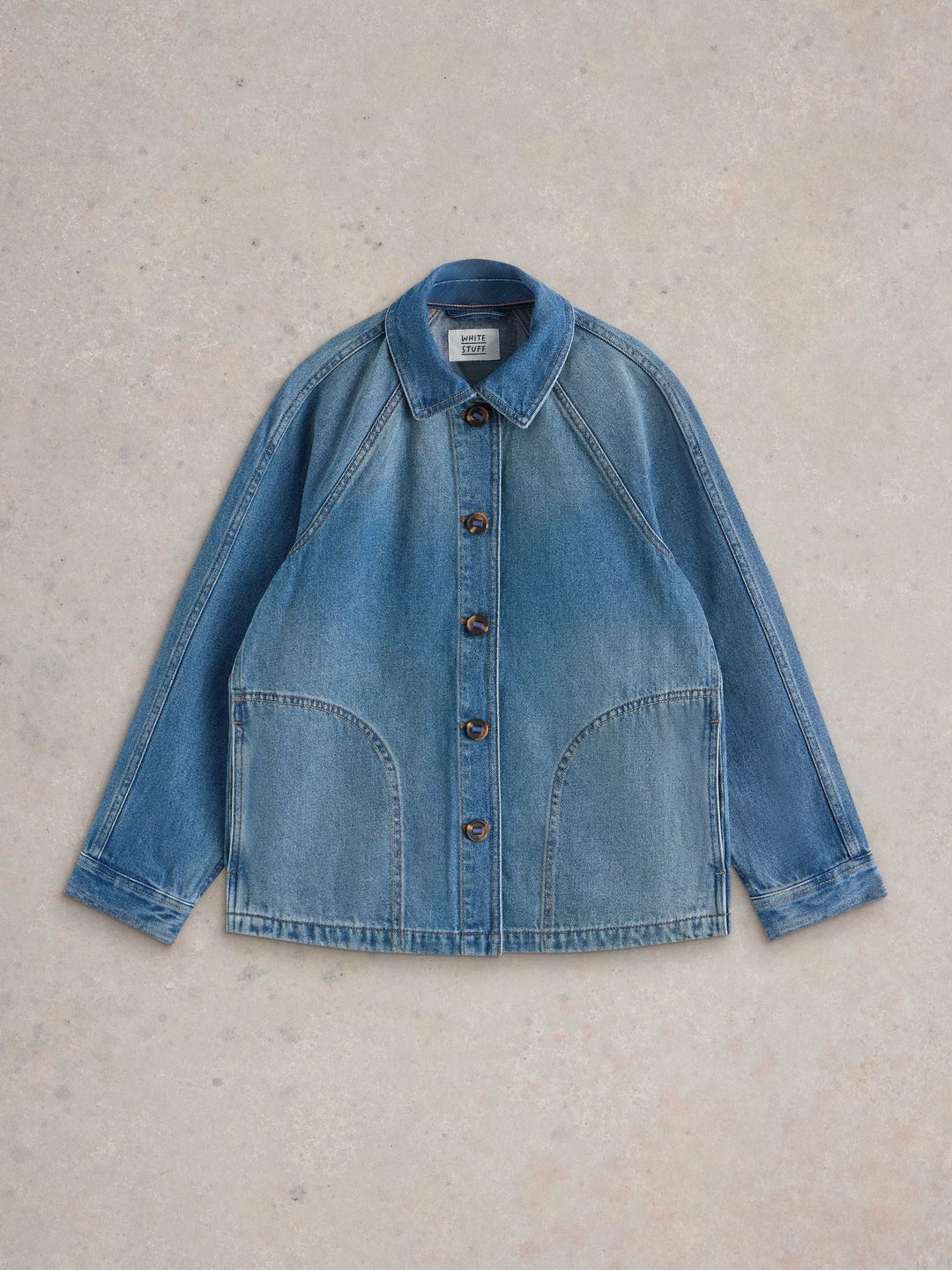 Veste en jean avec des poches circulaires Eden