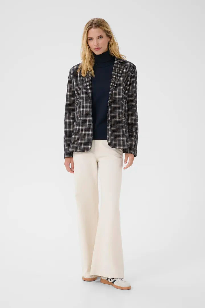 Veston à carreaux fins dans une teinte marine Vineke