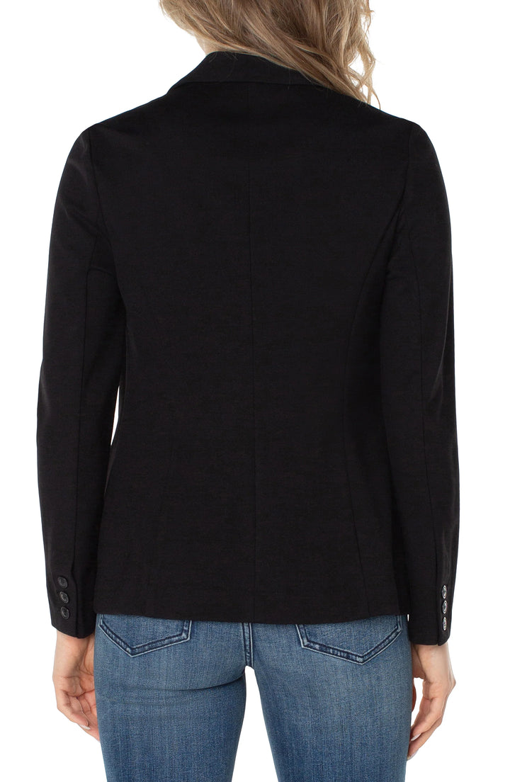 Veston noir ajusté et extensible