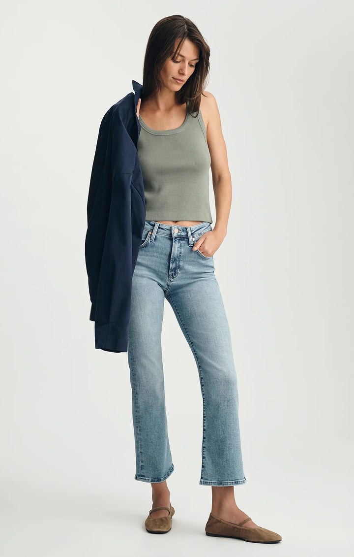 Jeans à coupe évasée courte Anika - Mélange de denim stretch