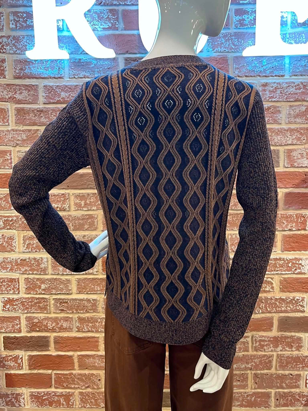 Chandail texturée à motifs - Manches longues et touche de laine