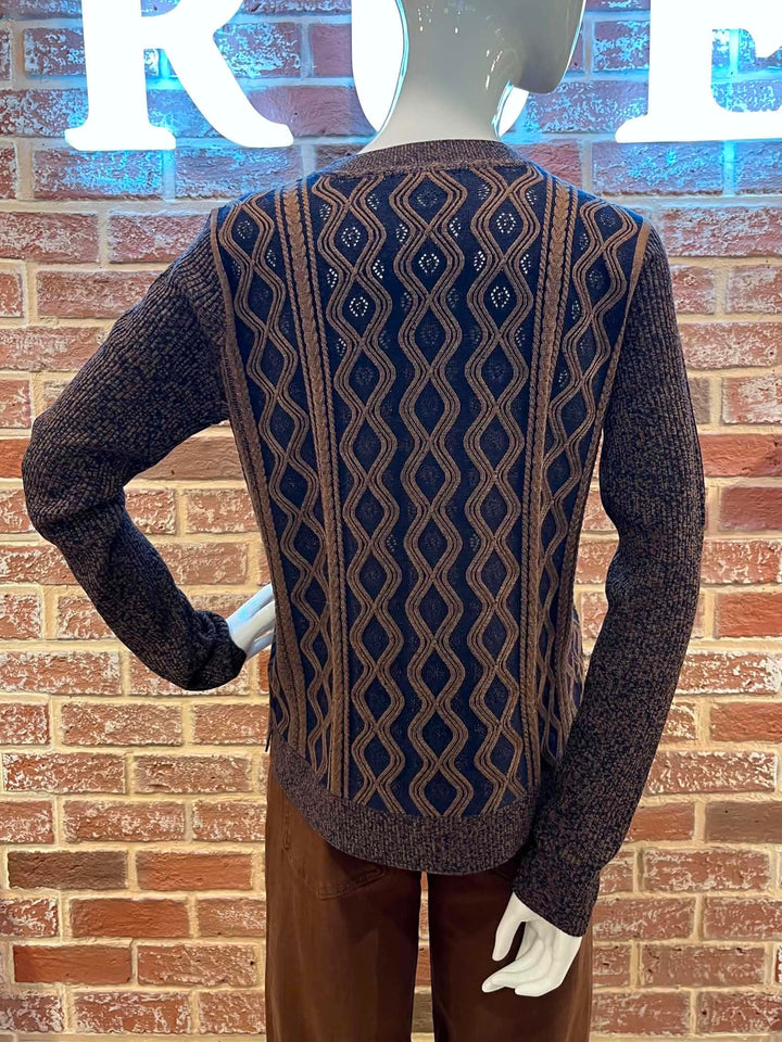 Chandail texturée à motifs - Manches longues et touche de laine