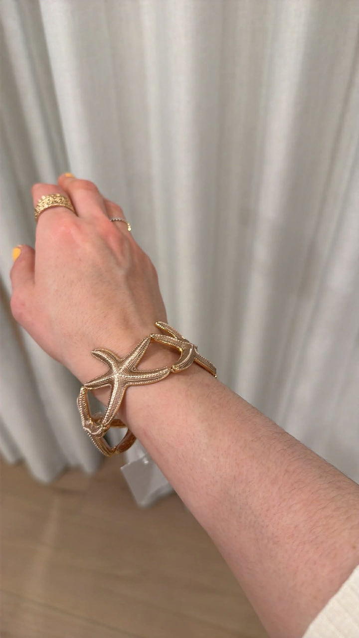 Bracelet étoile de mer élastique – Argenté ou doré