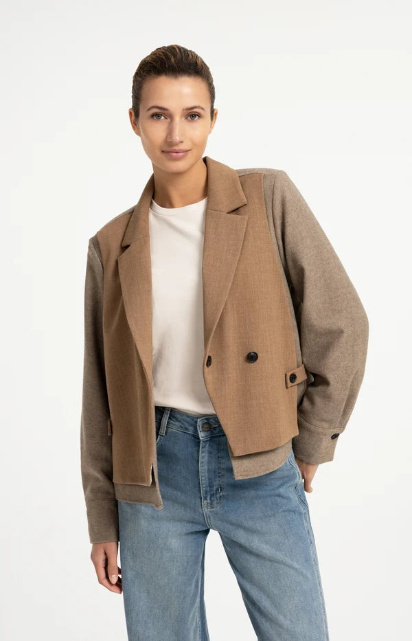 Blazer bimatière coupe ample - Structuré au style contemporain