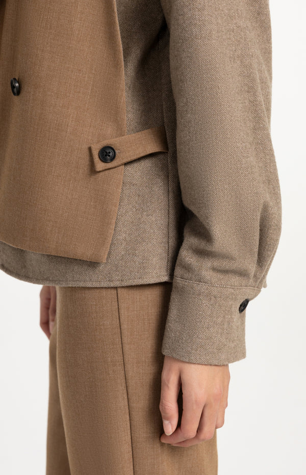 Blazer bimatière coupe ample - Structuré au style contemporain