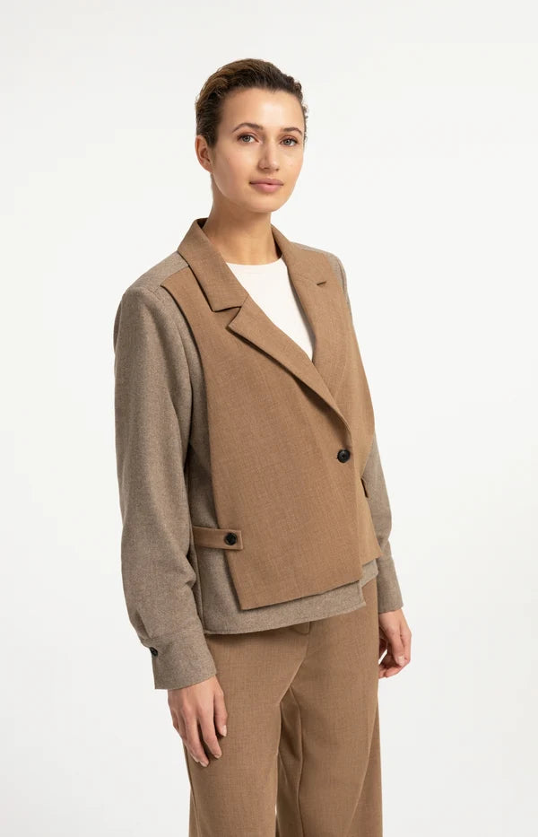 Blazer bimatière coupe ample - Structuré au style contemporain