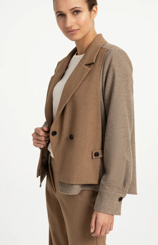 Blazer bimatière coupe ample - Structuré au style contemporain