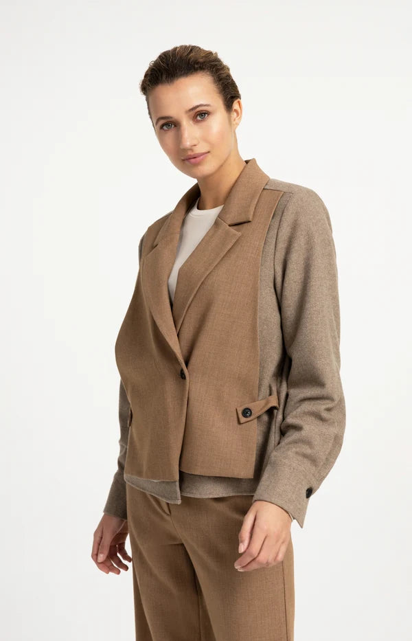 Blazer bimatière coupe ample - Structuré au style contemporain