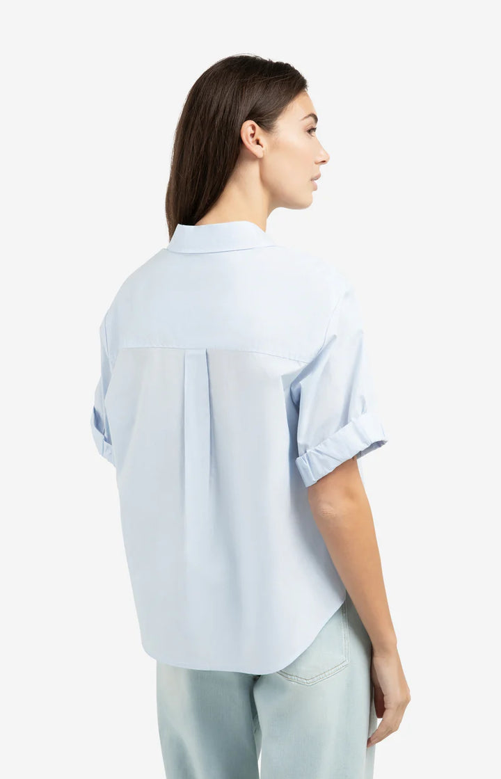 Blouse aérienne en coton - Manches courtes à revers