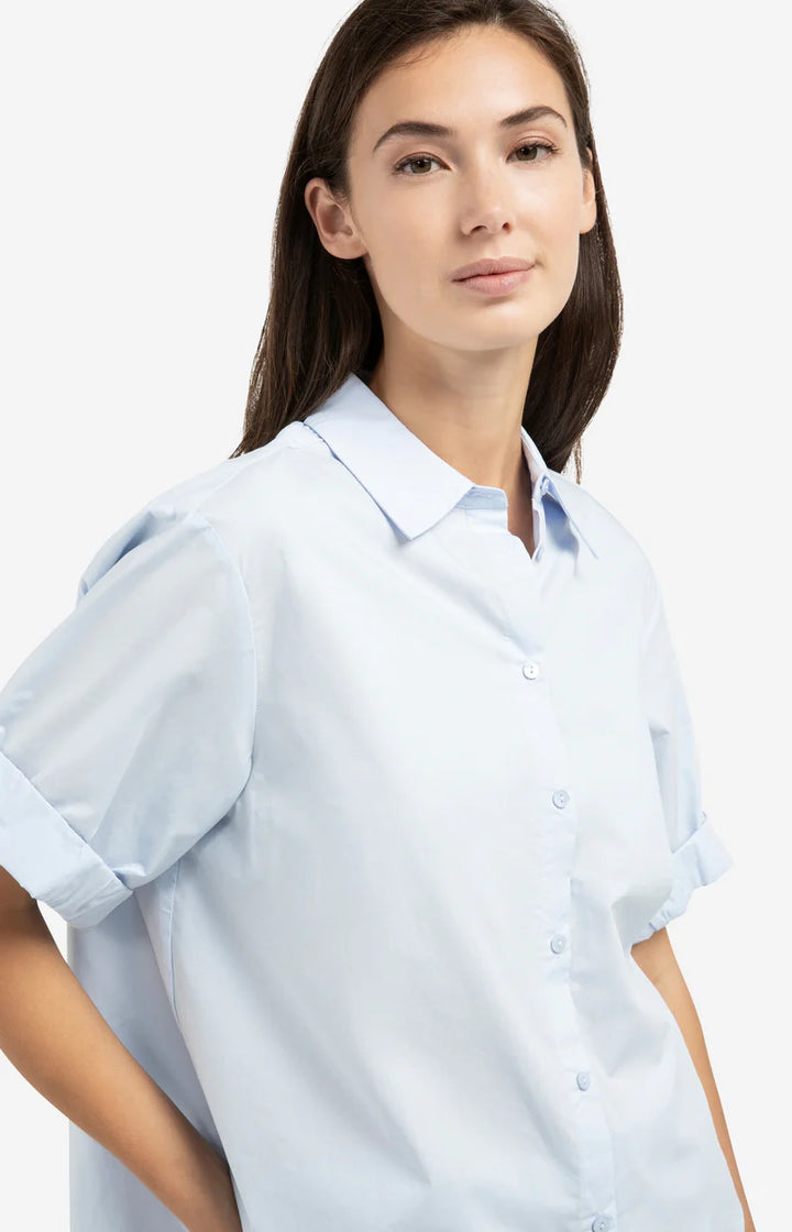 Blouse aérienne en coton - Manches courtes à revers
