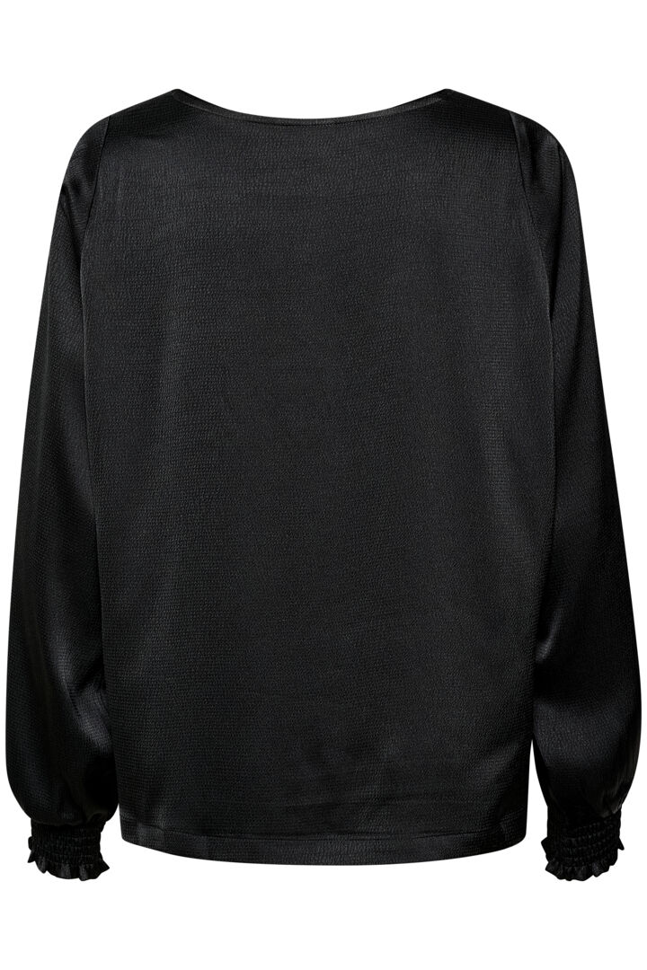 Blouse fini satiné col rond